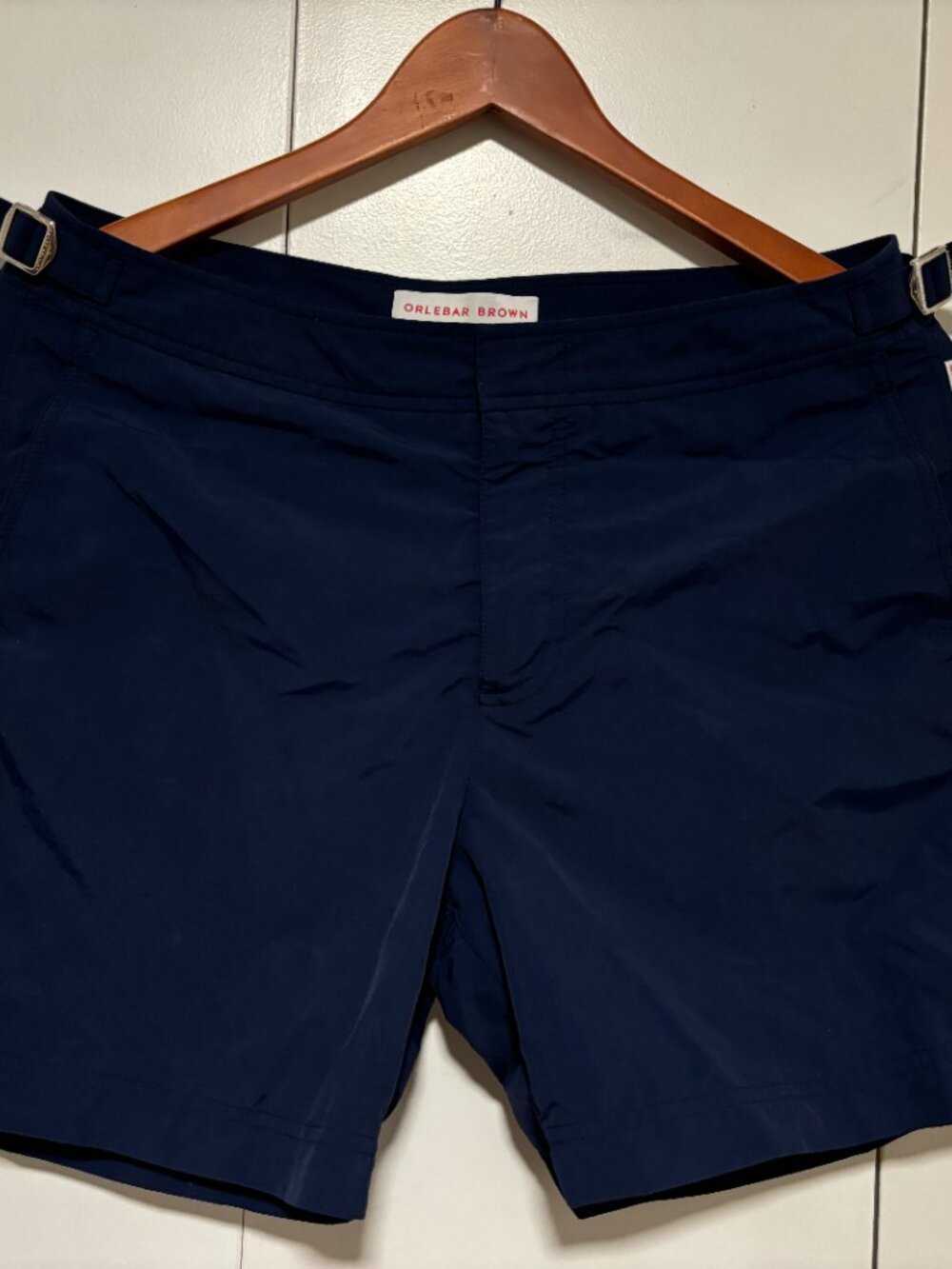 $395 Orlebar Brown Navy Blue Bulldog Beach/ Swim Shorts 31 - 32